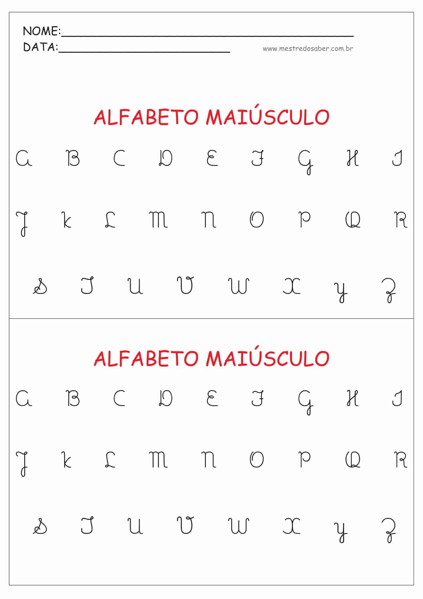 Alfabeto Com Letras Cursivas Para Imprimiralfabeto Co