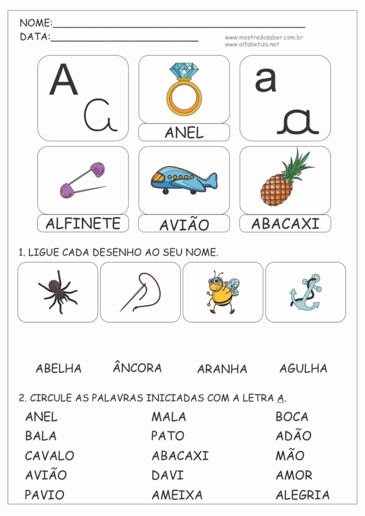 1 - Atividade de 1 Ano Alfabetização