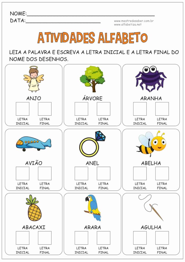 1 - Atividades Alfabeto 1 ano