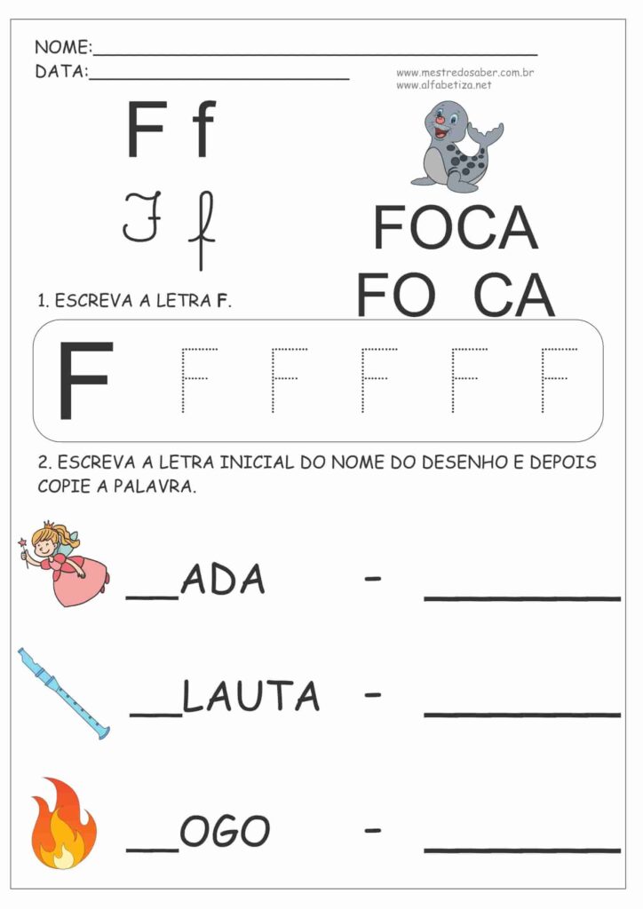 1 - Atividades com a Letra F