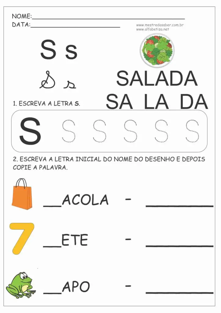 1 - Atividades com a Letra S