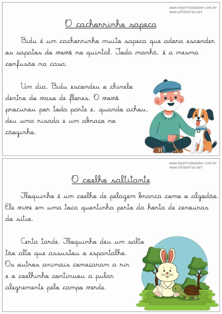 1 - Textos com Letra Cursiva - Mestre do Saber