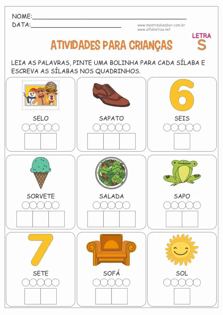 11 - Atividades com a Letra S