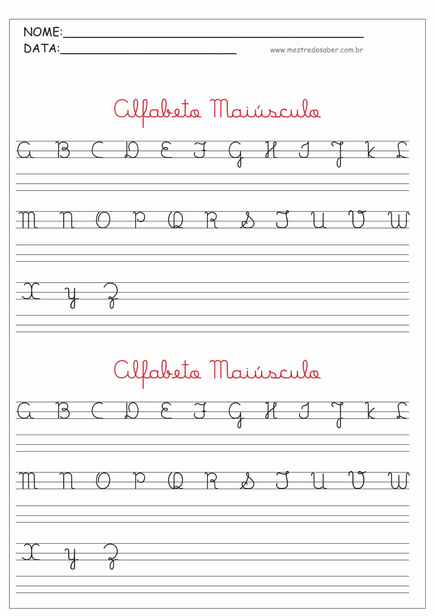 Alfabeto En Cursiva Mayuscula Y Minuscula Para Imprimir ~ Cartilla De 0805