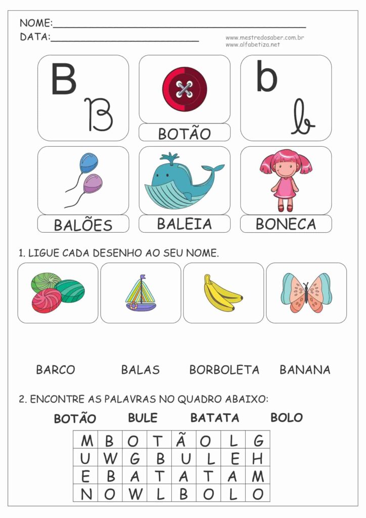 2 - Atividade de 1 Ano Alfabetização