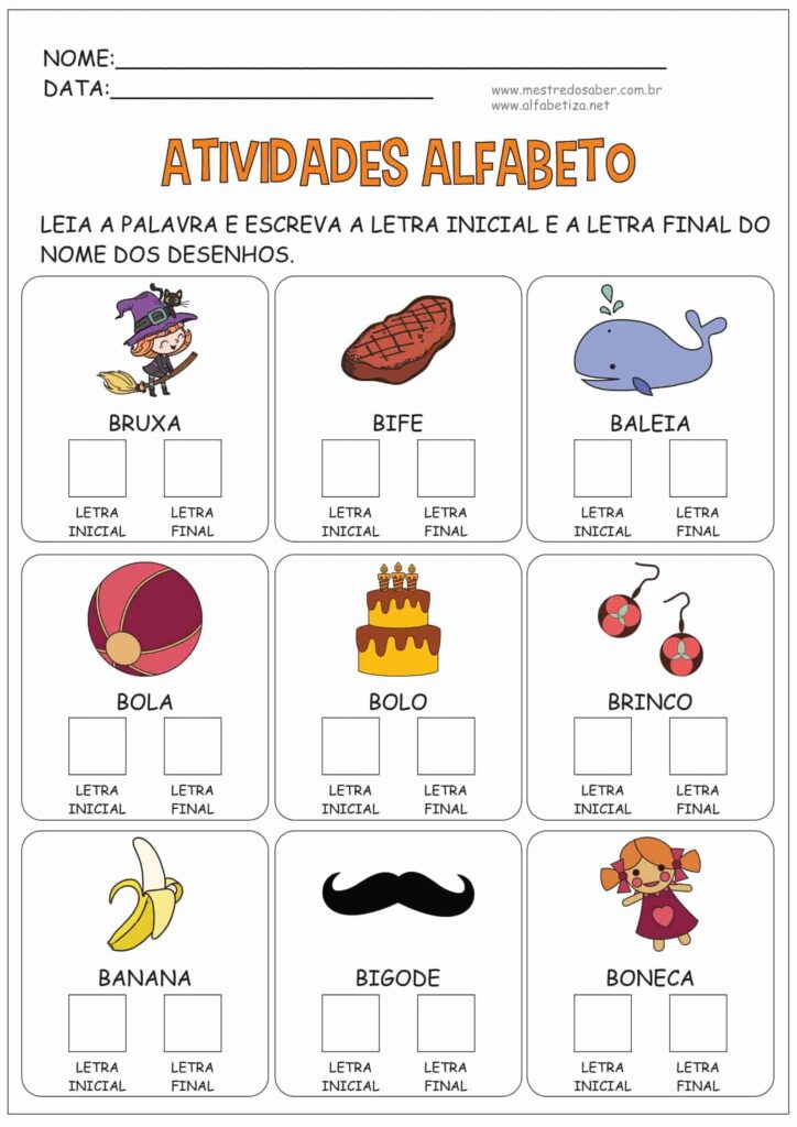 2 - Atividades Alfabeto 1 ano