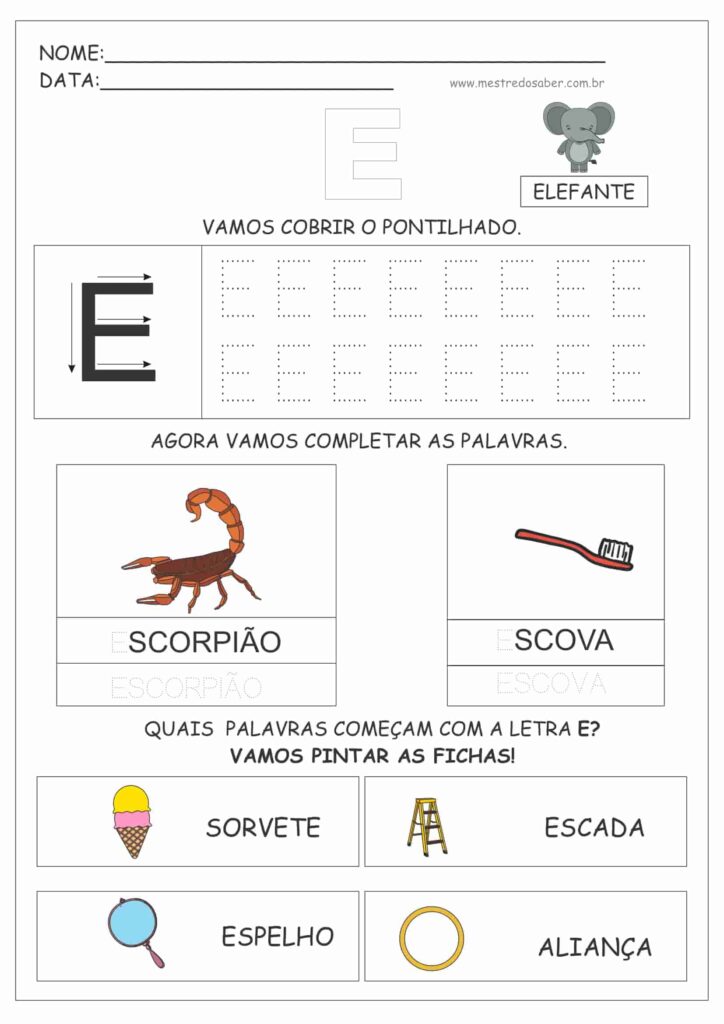 2 - Atividades de Alfabetização 4 anos