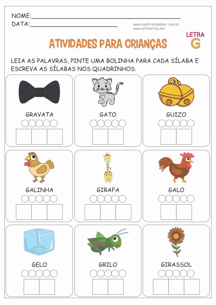 2 - Atividades de Português 1 Ano Ensino Fundamental