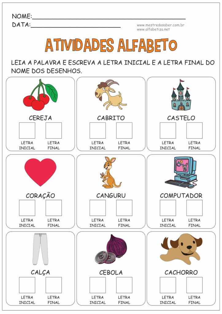 3 - Atividades Alfabeto 1 ano