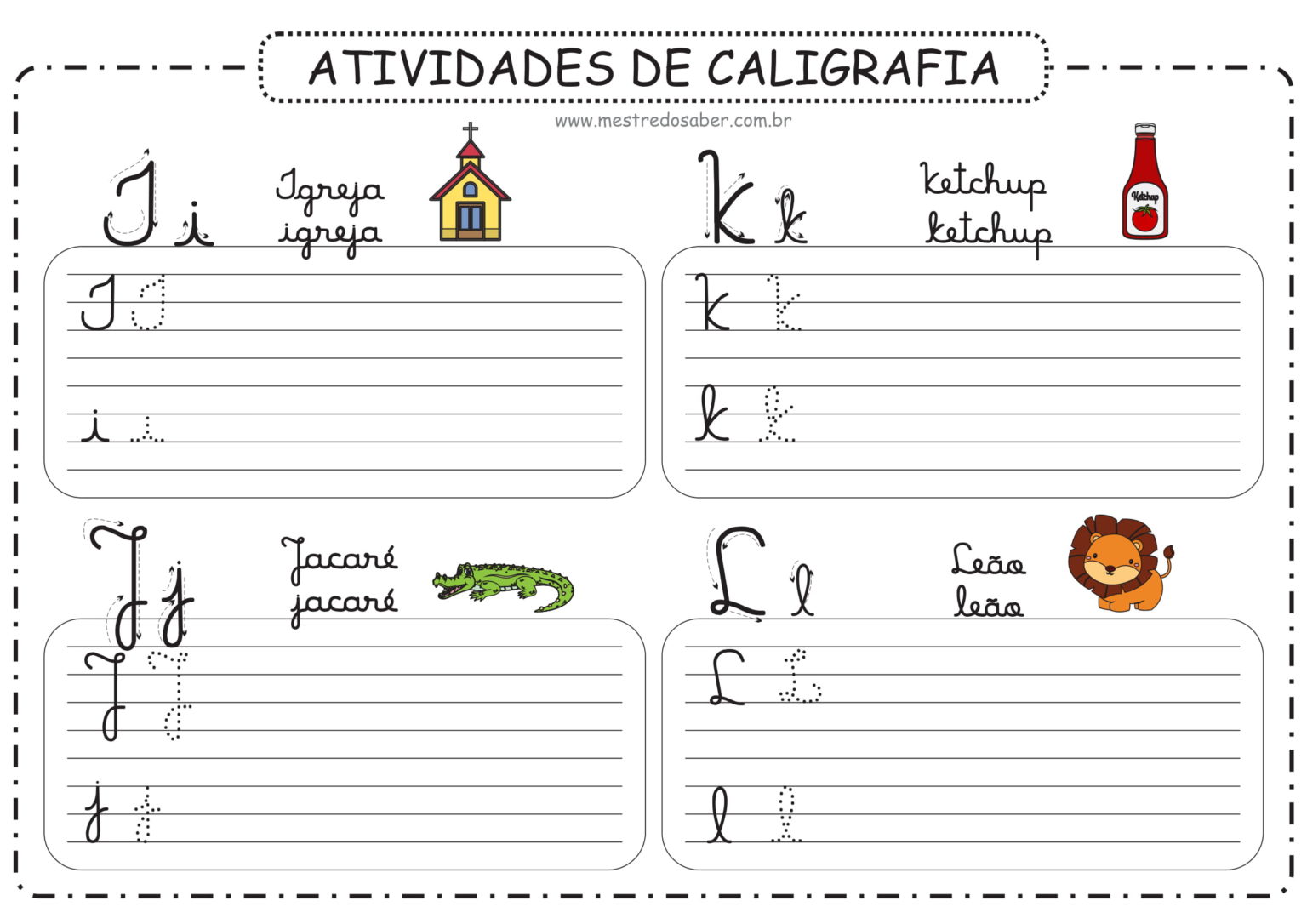 Caderno De Caligrafia Para Imprimir - Mestre Do Saber - Atividades De 1B9