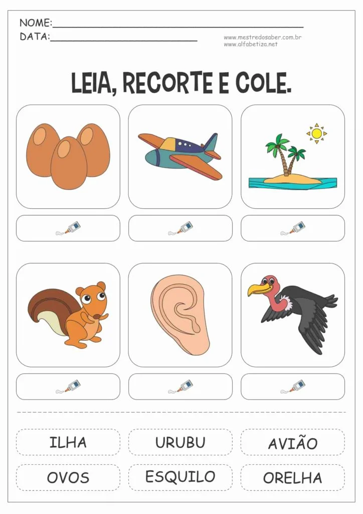 Ditado Recortado: Tem na Escola worksheet