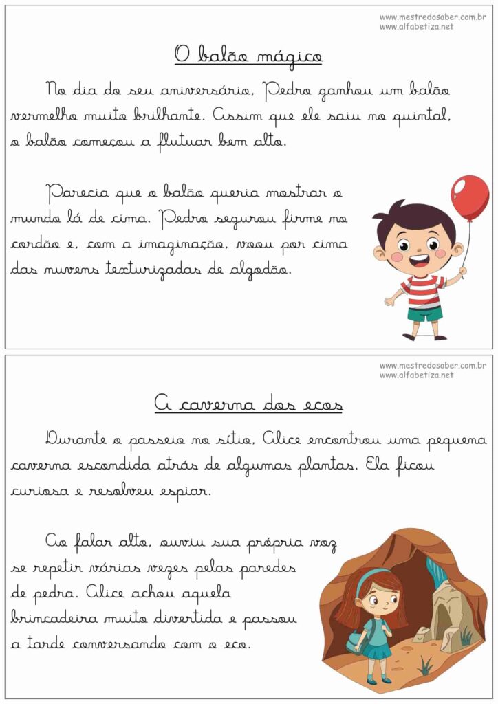 3 - Textos com Letra Cursiva - Mestre do Saber
