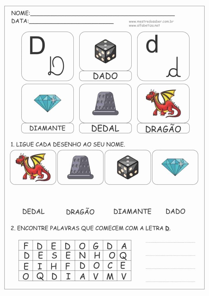 4 - Atividade de 1 Ano Alfabetização