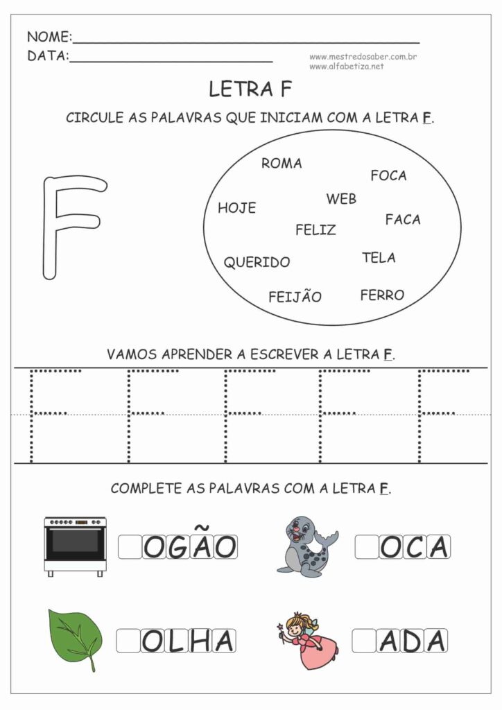 4 - Atividades com a Letra F