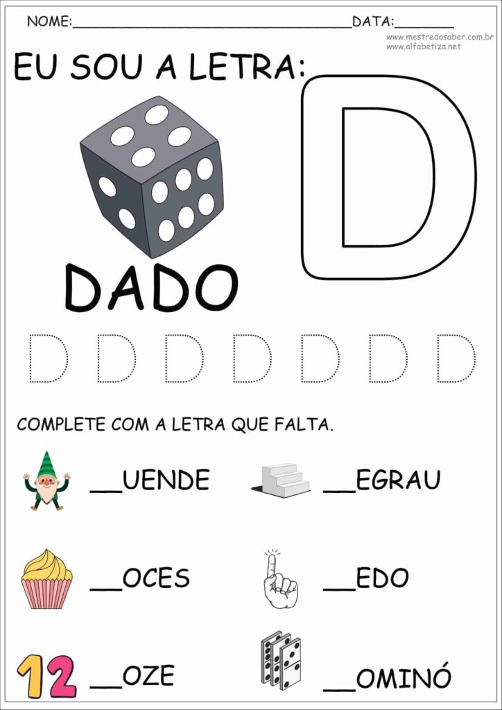 4 - Atividades com as Letras do Alfabeto Educação Infantil