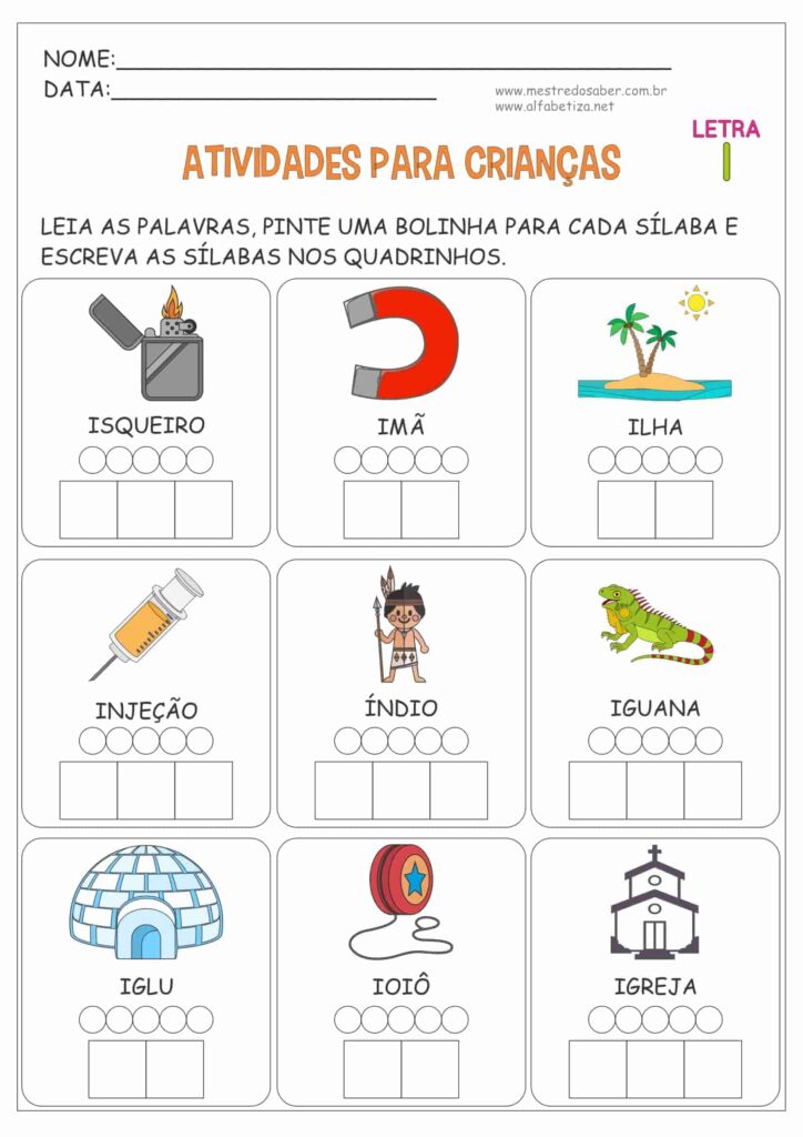 4 - Atividades de Português 1 Ano Ensino Fundamental