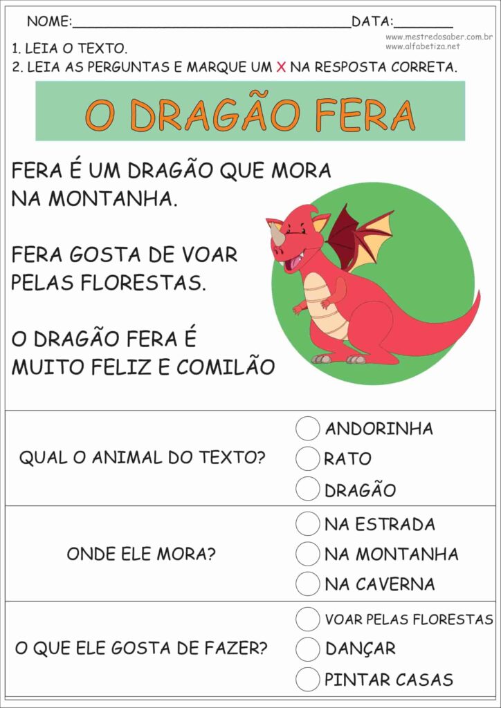 4 - Texto Alfabetização - Mestre do Saber