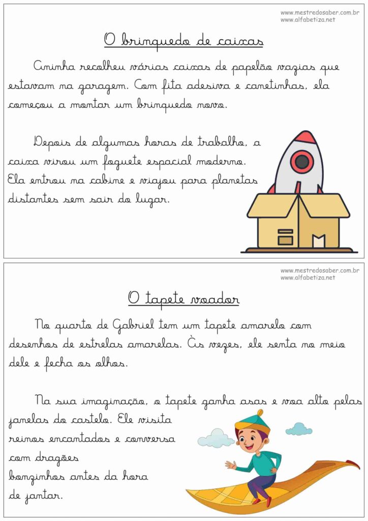 4 - Textos com Letra Cursiva - Mestre do Saber