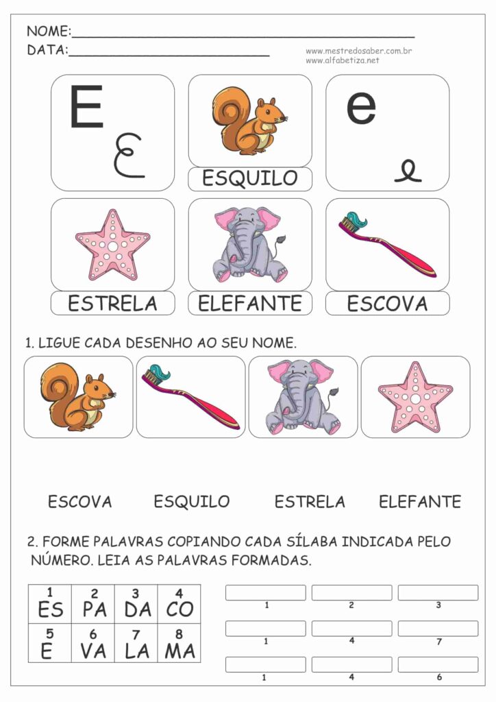 5 - Atividade de 1 Ano Alfabetização