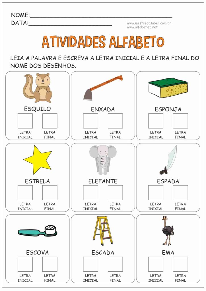 5 - Atividades Alfabeto 1 ano