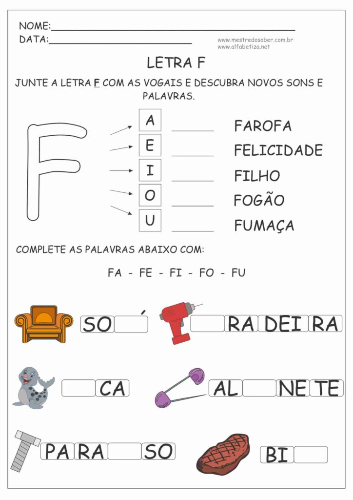 5 - Atividades com a Letra F