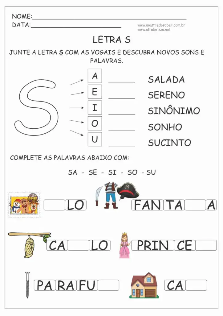 5 - Atividades com a Letra S