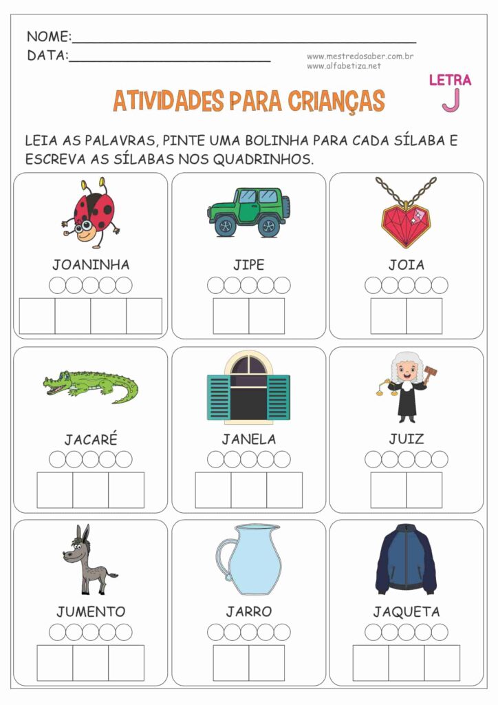 5 - Atividades de Português 1 Ano Ensino Fundamental