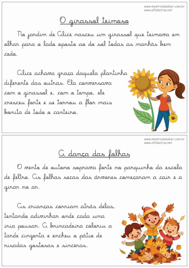 5 - Textos com Letra Cursiva - Mestre do Saber