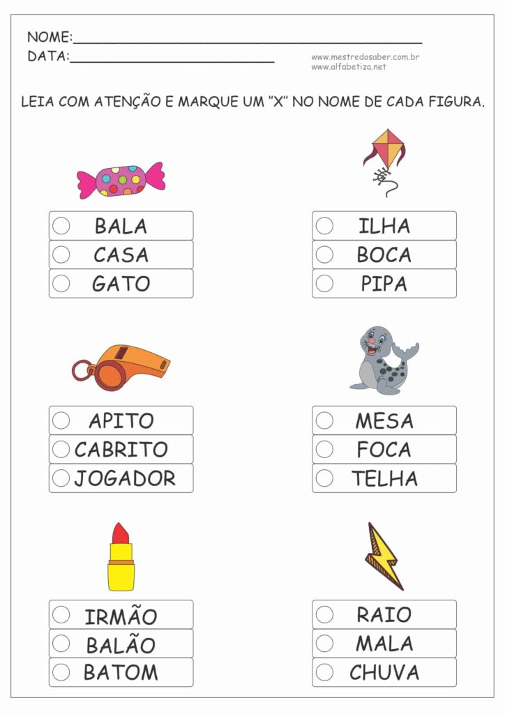 6 - Alfabetização 1 ano Mestre do Saber