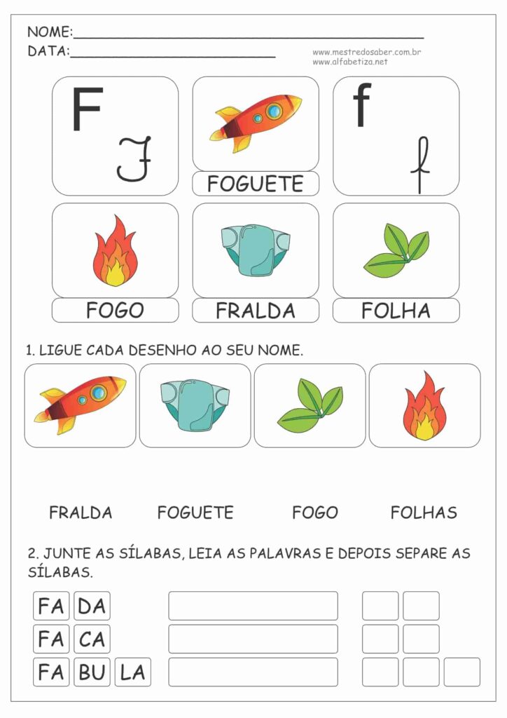 6 - Atividade de 1 Ano Alfabetização