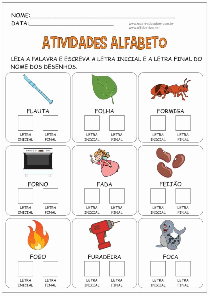6 - Atividades Alfabeto 1 ano