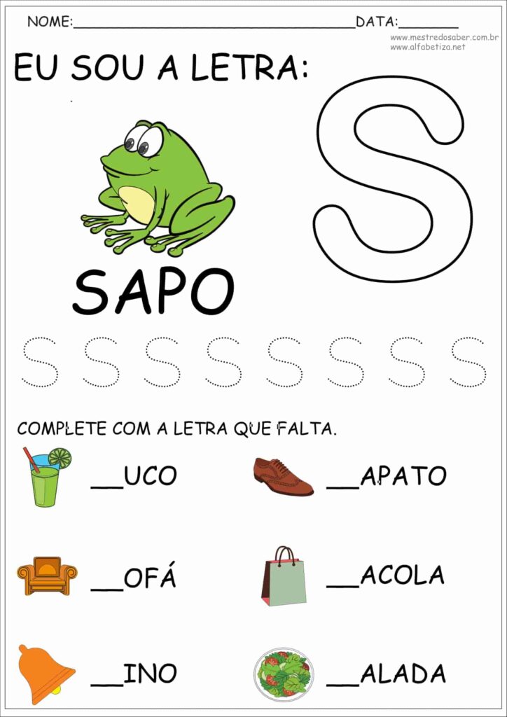 6 - Atividades com as Letras do Alfabeto Educação Infantil