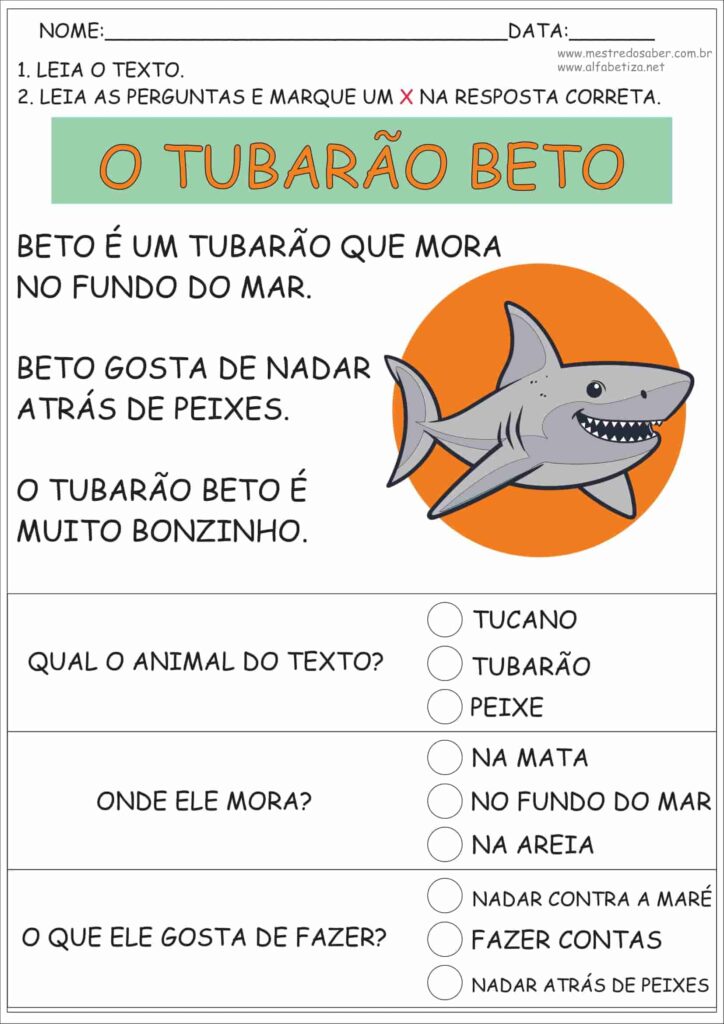 6 - Texto Alfabetização - Mestre do Saber
