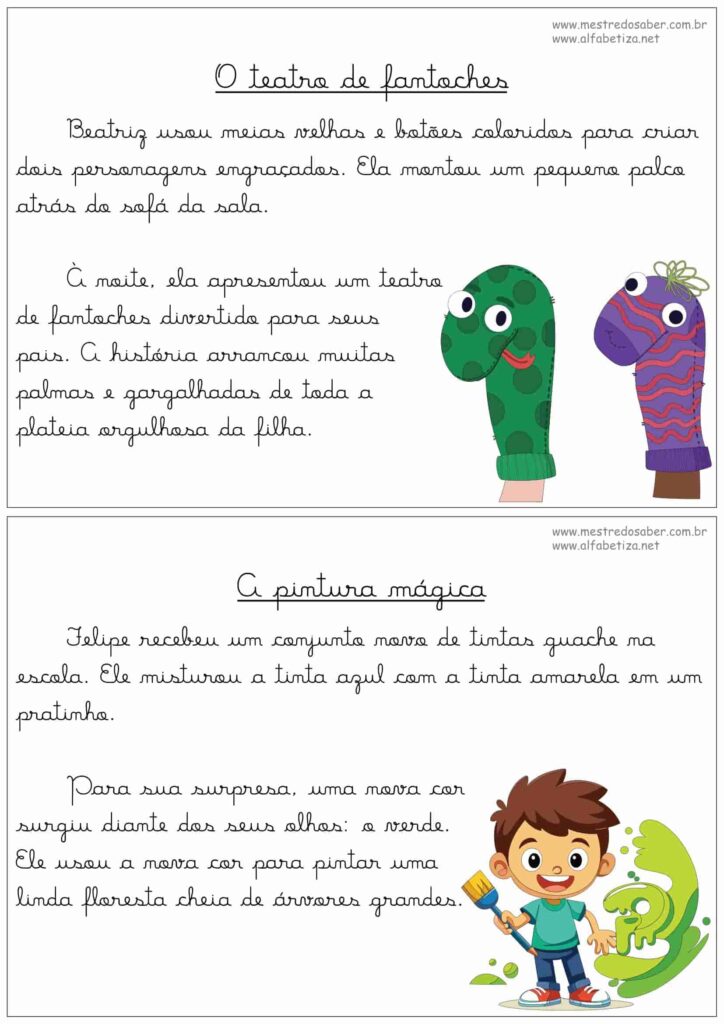 6 - Textos com Letra Cursiva - Mestre do Saber