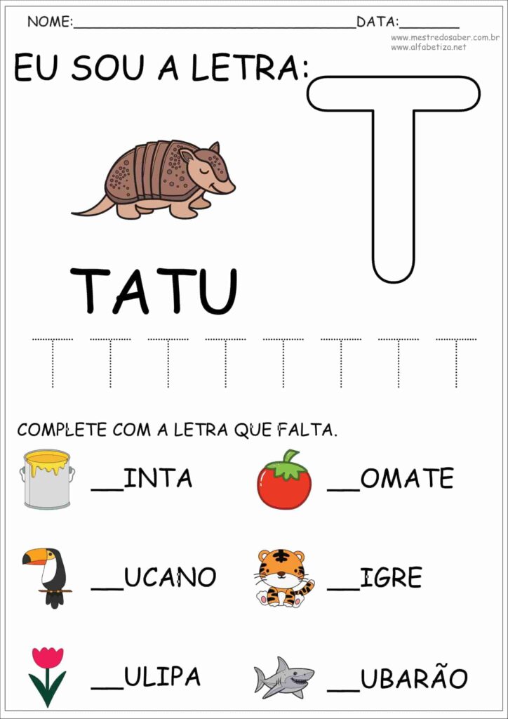7 - Atividades com as Letras do Alfabeto Educação Infantil