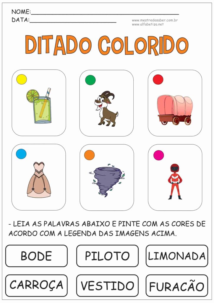 7 - Ditado Colorido - Mestre do Saber