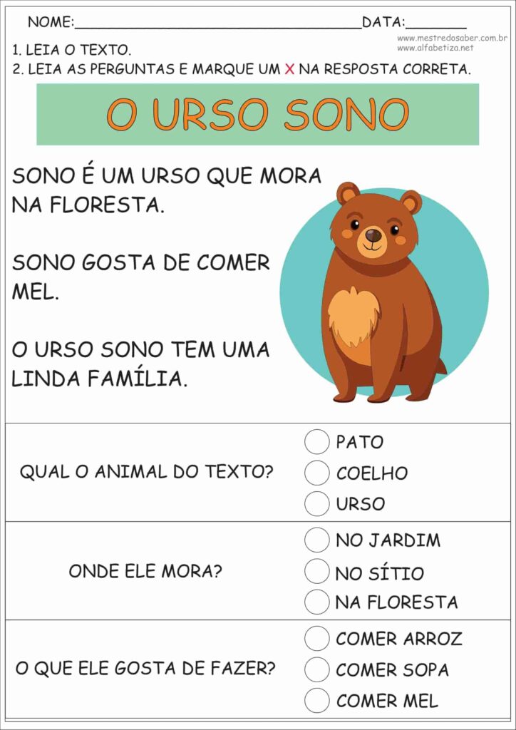 7 - Texto Alfabetização - Mestre do Saber
