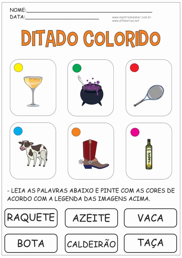 8 - Ditado Colorido - Mestre do Saber