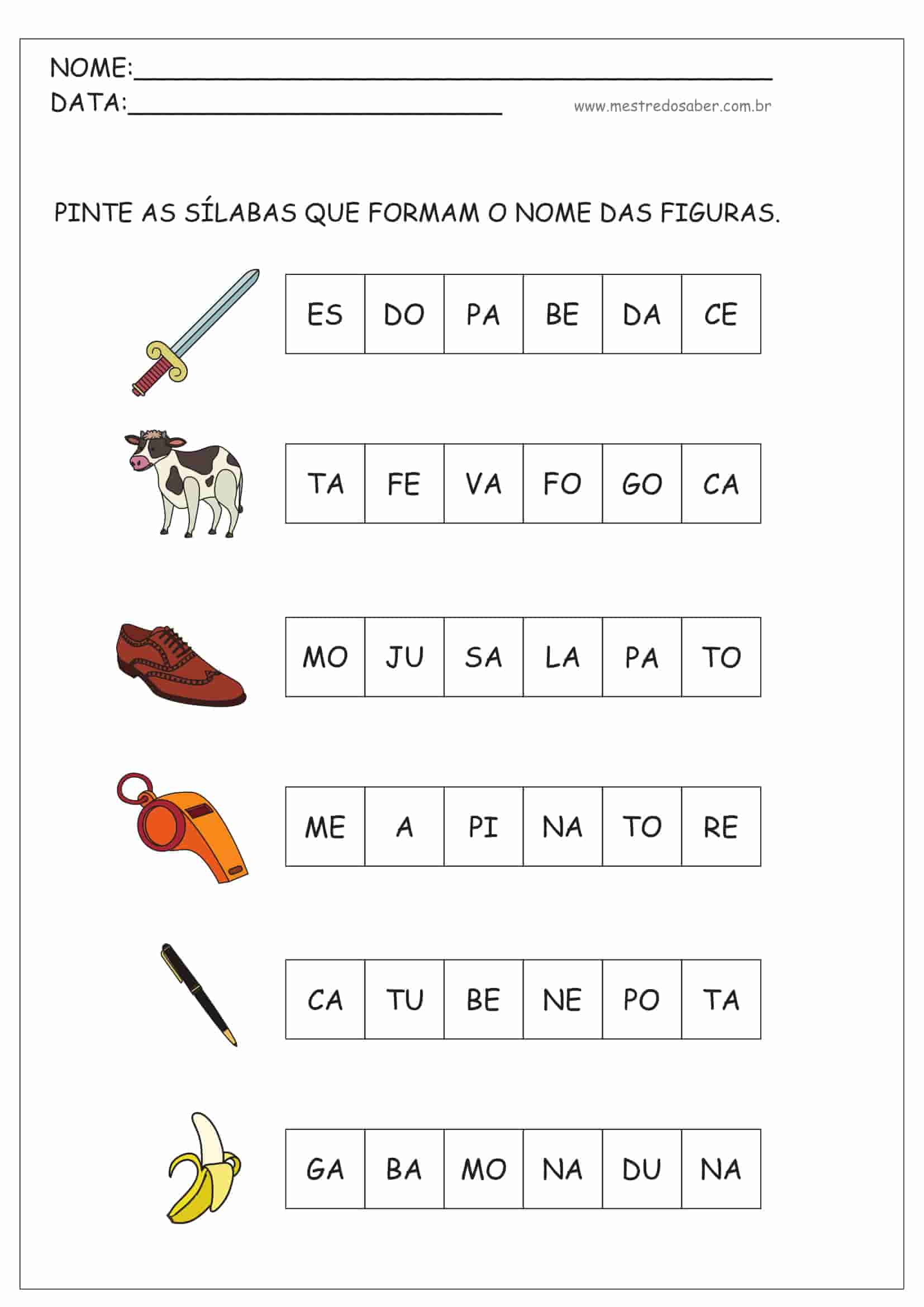 Atividades Silabas Simples Portugues Images