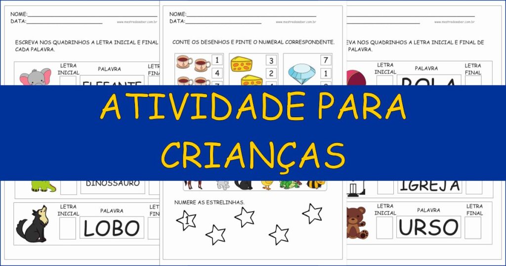 capa atividade para criancas