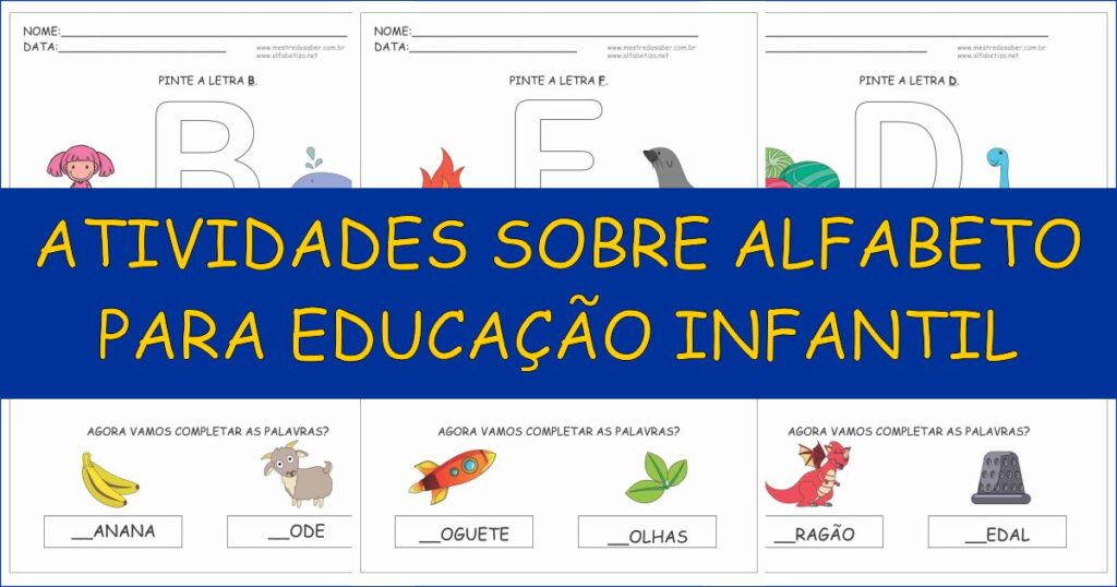 capa atividade sobre alfabeto para educacao infantil