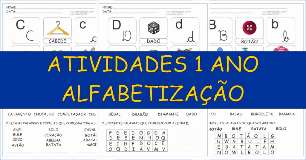 capa atividades 1 ano alfabetizacao 1