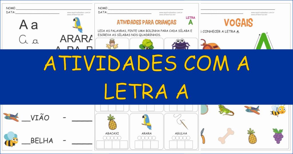 capa atividades com a letra a