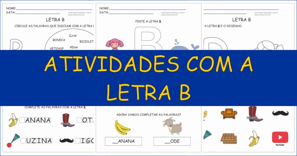 Atividades com a Letra B 2 capa atividades com a letra b