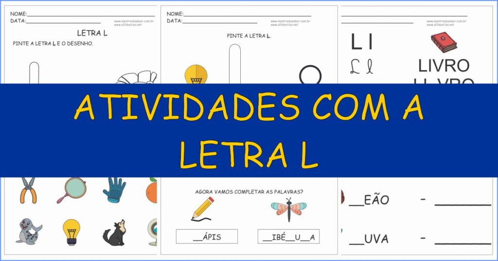 capa atividades com a letra l 1