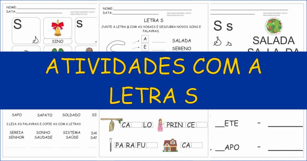 capa atividades com a letra s 1