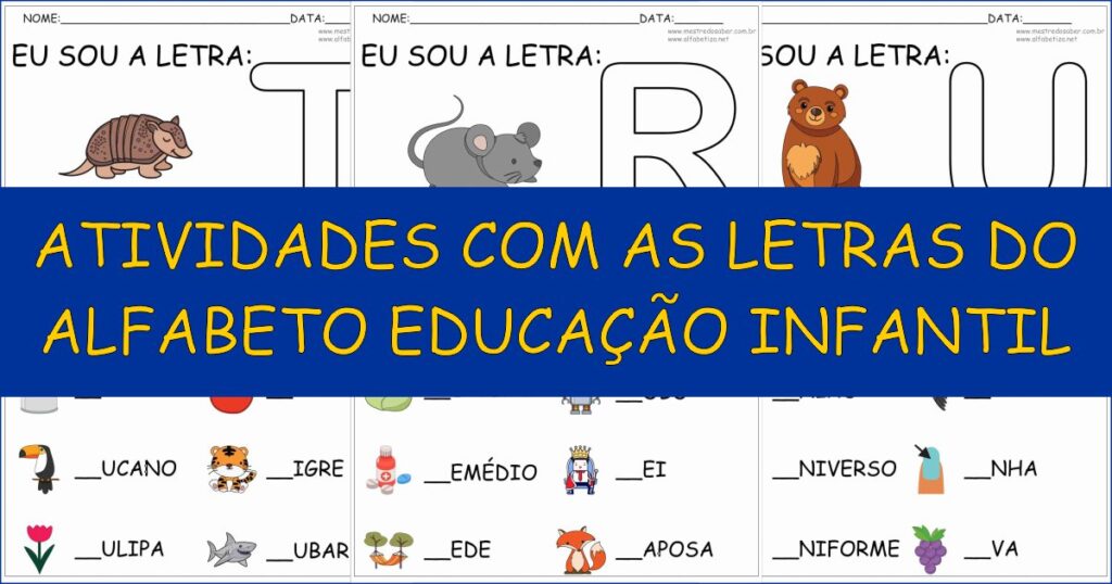 capa atividades com as letras do alfabeto educacao infantil 1
