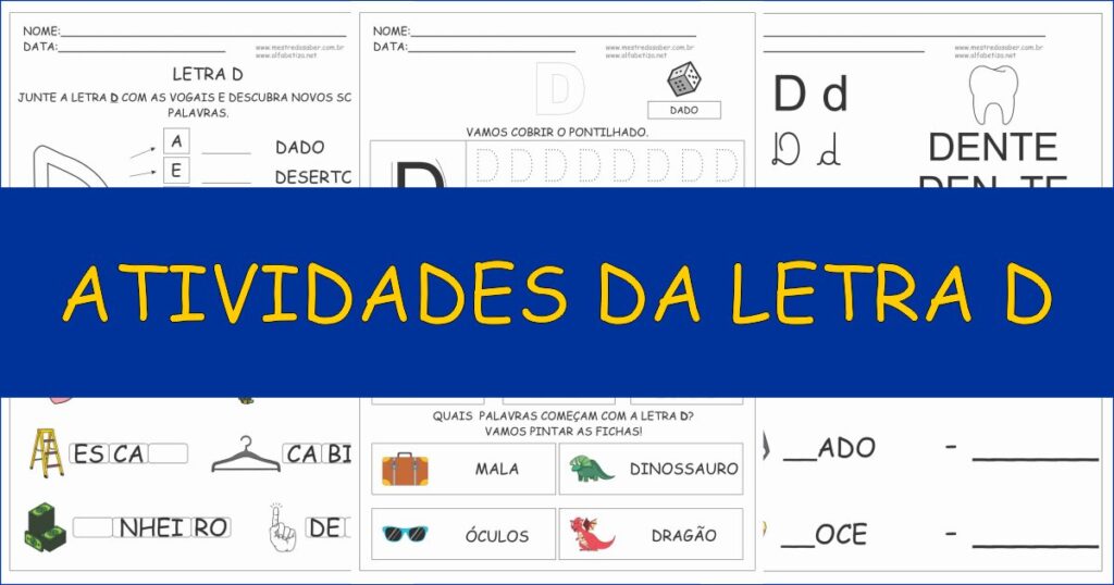 capa atividades da letra d