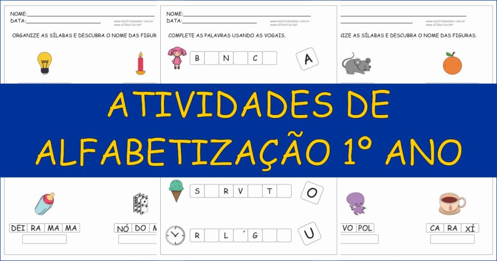 capa atividades de alfabetizacao 1 ano