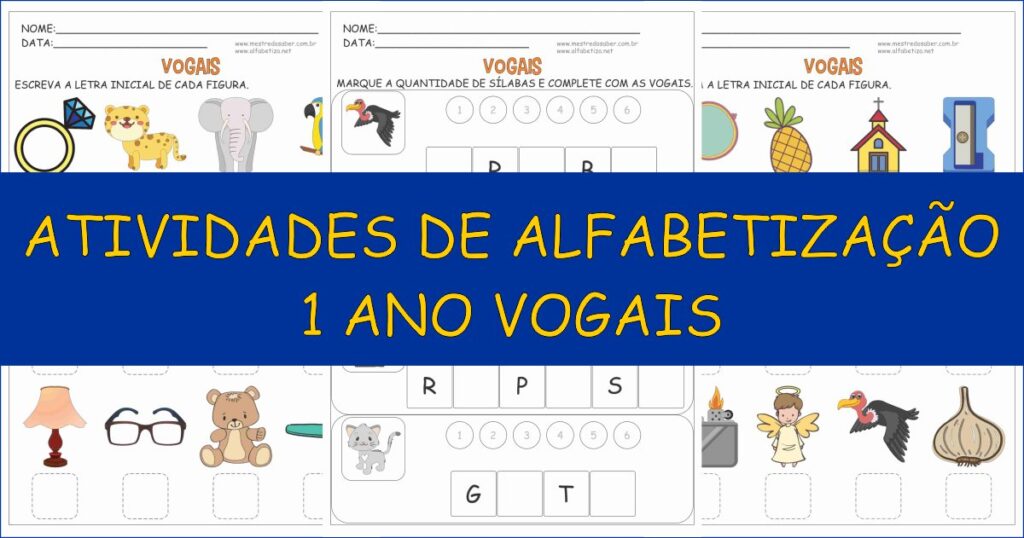 capa atividades de alfabetizacao 1 ano vogais 1